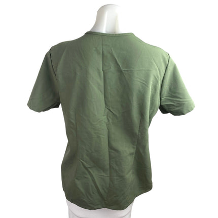 Figs Women's Green Short Sleeve V-Neck Pocket Medical Nurse Scrub Shirt Top Sz M