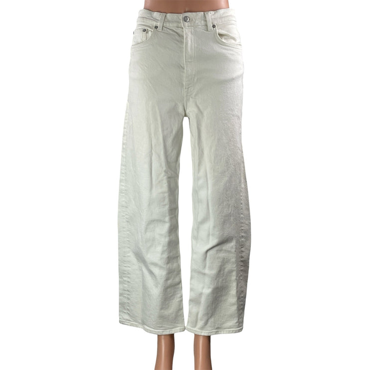 & Other Stories Women's White High Rise Relaxed Wide Leg Denim Jeans Pants Sz 28