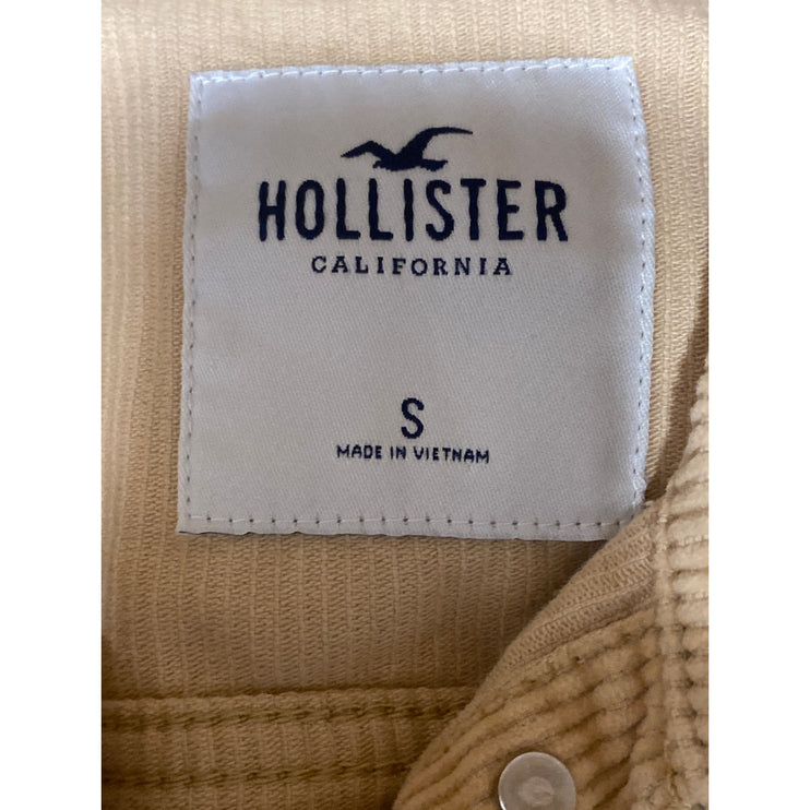 Hollister Women's Tan Corduroy Long Sleeve Button Up Trucker Shirt Jacket Size S