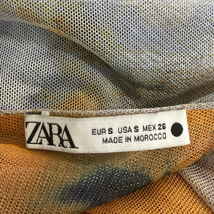 Zara Multicolor Tie Dye Sunset One Shoulder Sleeveless Tank Bodysuit Top Size S