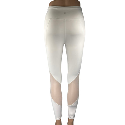 Athleta Salutation Stash White High Rise Mesh Skinny Fitness Leggings Pants XS