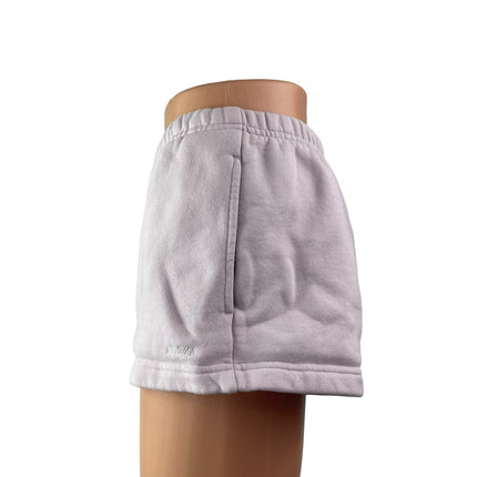 Aritzia Sweatfleece Women's Purple Lilac Boyfriend Fit Lounge Mini Shorts Size S