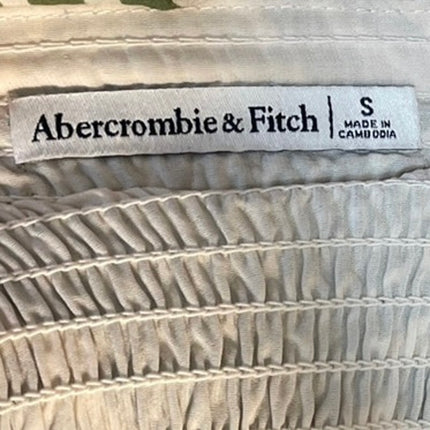 Abercrombie & Fitch Green Leaf Smocked Strapless Tube Bandeau Mini Dress Size S