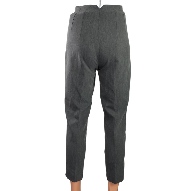 Zara Women's Gray High Waisted Straight  Skinny Ankle Trousers Dress Pants Sz XS