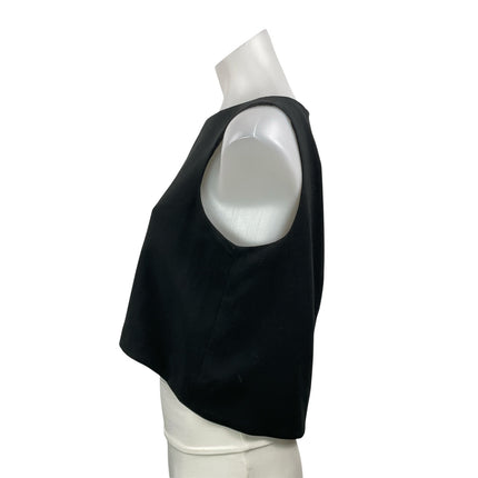 Black Halo Women's Black Sleeveless Boxy Cut Bateau Boat Neck Crop Tank Top 6