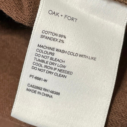 Oak + Fort Women's Brown High Waisted Wide Leg Baggy Cropped Denim Jeans Size L