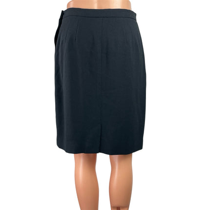 Liz Claiborne Women's Black Pleated High Waisted Pencil Mini Skirt Size 10 P