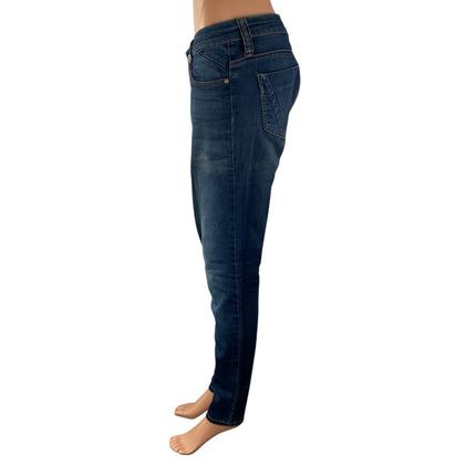 STS Blue Women's Blue Dark Wash Mid Rise Y2k Casual Skinny Denim Jeans Size 5