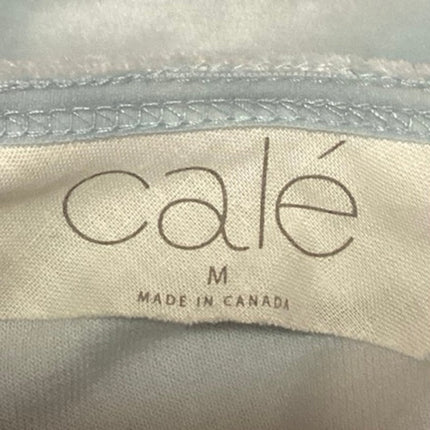 Cale Nina Light Blue Velour Velvet Crew Neck Short Sleeve Crop Tee T-shirt Top M