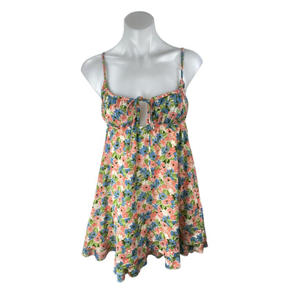 Princess Polly Multicolor Floral Bustier Sleeveless Cami Babydoll Mini Dress 0