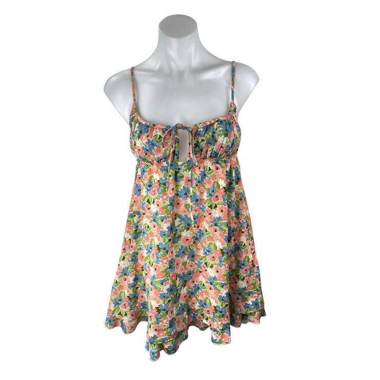 Princess Polly Multicolor Floral Bustier Sleeveless Cami Babydoll Mini Dress 0