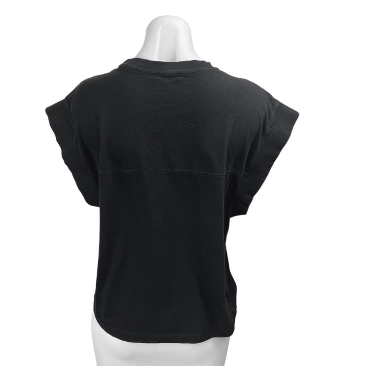 Zara Women's Black Short Sleeve Crew Neck Basic Casual T Shirt Tee Top Size M