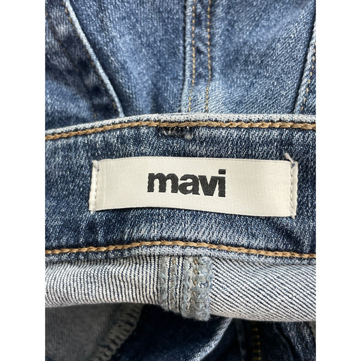 Mavi Molly Women's Blue Embroidered Mid Rise Flared Bootcut Denim Jeans Size 25