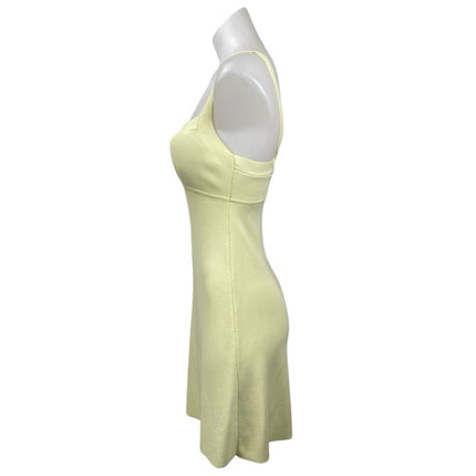 Zara Women's Yellow Sleeveless Square Neck Skater A Line Mini Dress Size S