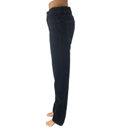 Uniqlo Women's Black Corduroy High Waisted Straight Leg Denim Jeans Pants Sz 27