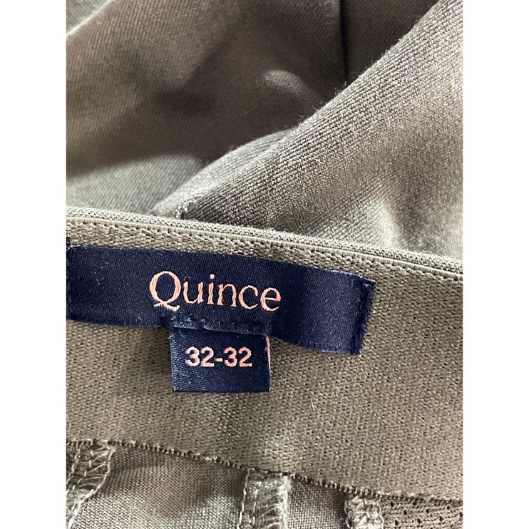 Quince Men's Green High Rise Tapered Boyfriend Chino Trousers Dress Pants 32x32