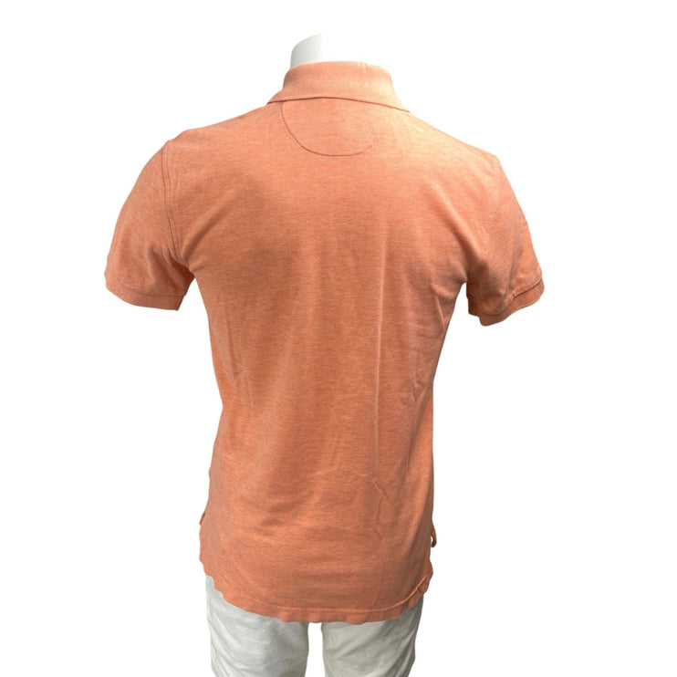 Brooks Brothers Men's Orange Coral Logo Slim Short Sleeve Polo Shirt Top Size S