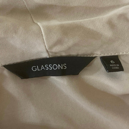 Glassons Beige Waterfall Drape Open Long Sleeve Cardigan Trench Coat Jacket Sz M