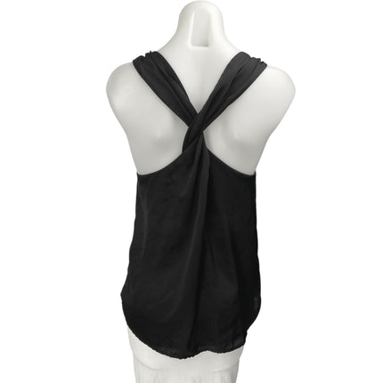 Simply Y.A.S Selma Black Sleeveless V Neck Racerback Tank Blouse Top Size 10