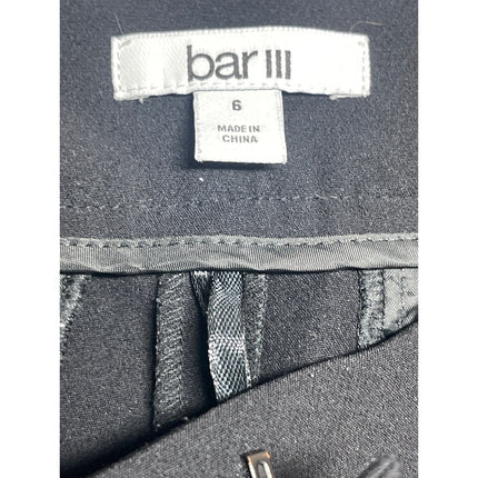 Bar III Women's Black Pleated High Rise Cropped Tapered Trousers Dress Pants 6