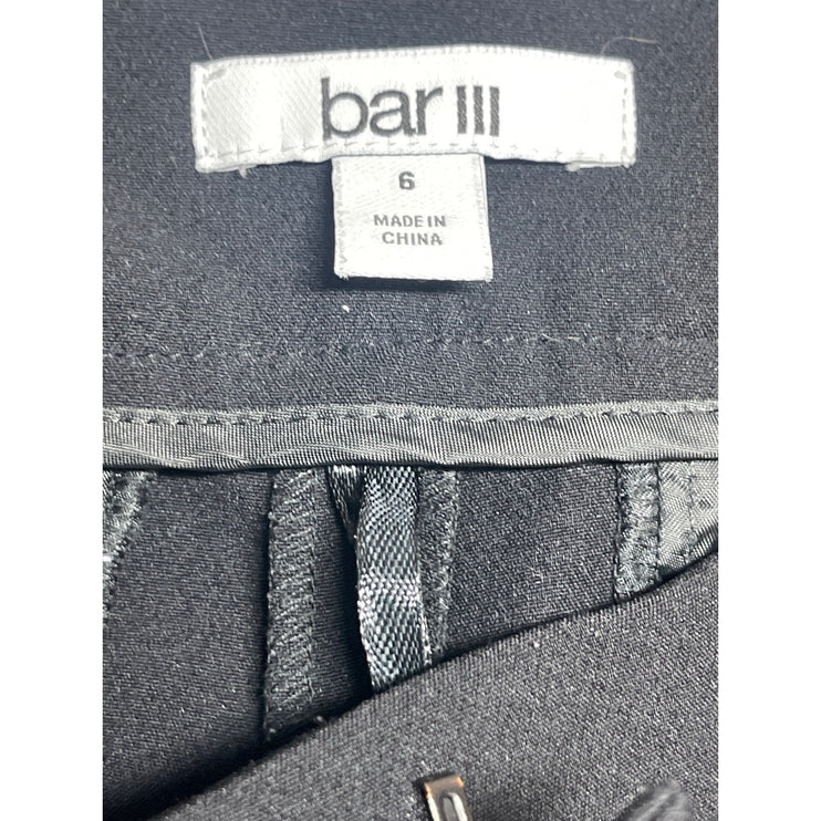 Bar III Women's Black Pleated High Rise Cropped Tapered Trousers Dress Pants 6