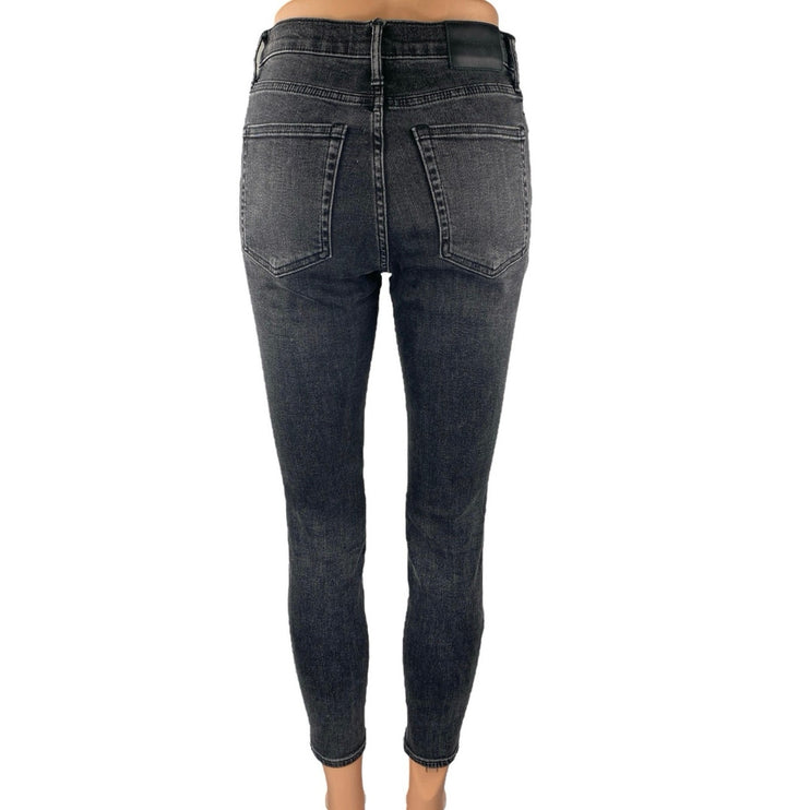 Everlane Women's Black Wash Button Fly High Rise Skinny Leg Denim Jeans Pants 27