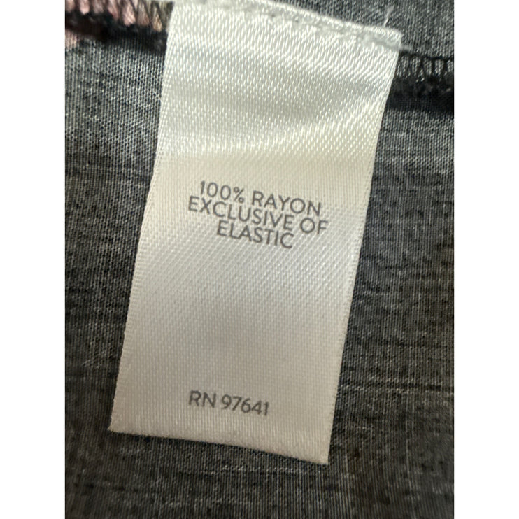 J.Jill Black Floral Smocked  Long Sleeve Button Down Mini Tunic Shirt Dress Sz M