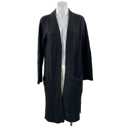 Kilte Black Cashmere Long Sleeve Pocket Open Long Cardigan Sweater Top Size 2