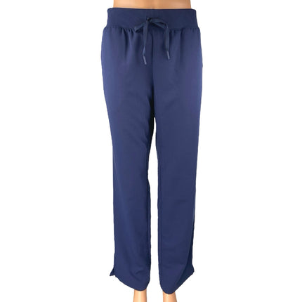 Jaanuu Womens Navy Blue High Rise Drawstring Straight Trousers Sweat Pant Size M