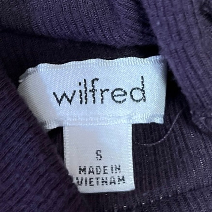 Aritzia Wilfred Purple Ribbed Knit Turtleneck Long Sleeve Pullover Sweater Top S