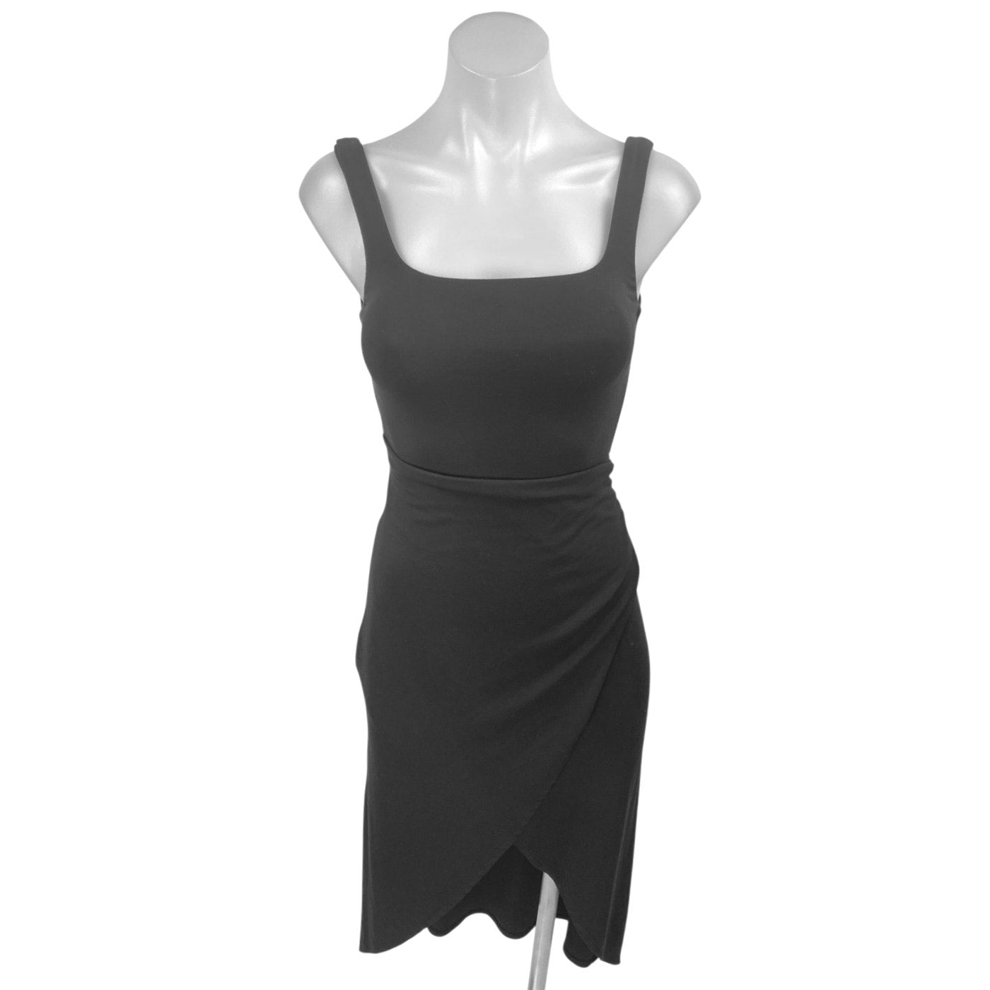 wrap dress aritzia Aritzia Wilfred Black Sleeveless Tank Wrap Tie Tank Midi Sheath Dress Size 2XS