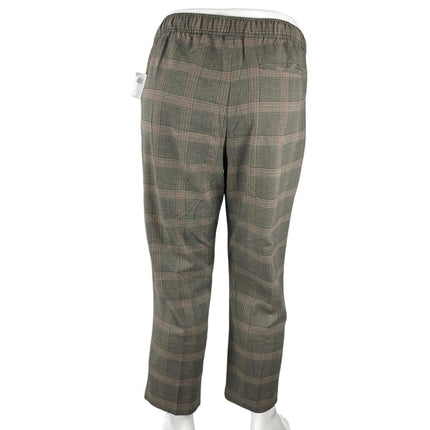 NEW Old Navy Billie Women's Gray Plaid Check Straight Trousers Pants Size XL