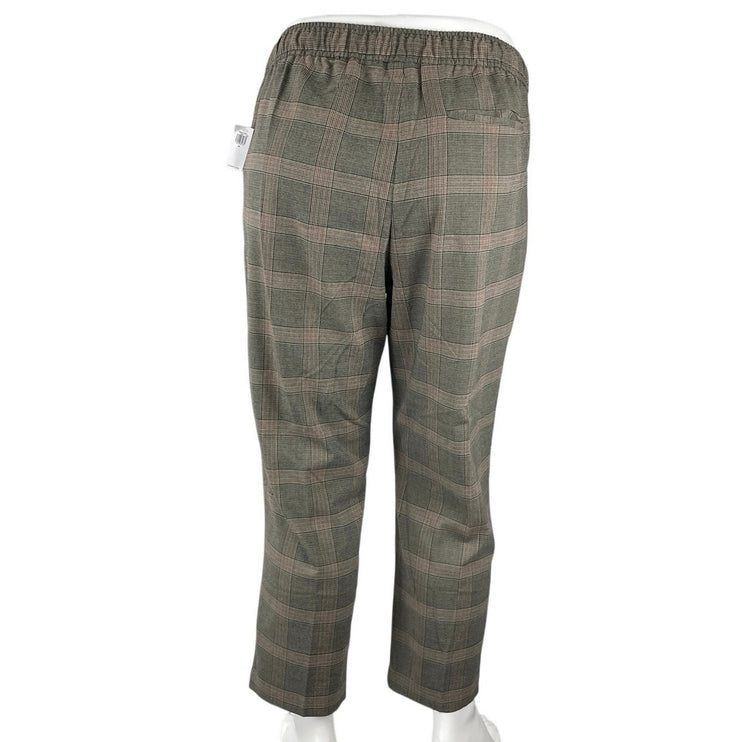 NEW Old Navy Billie Women's Gray Plaid Check Straight Trousers Pants Size XL