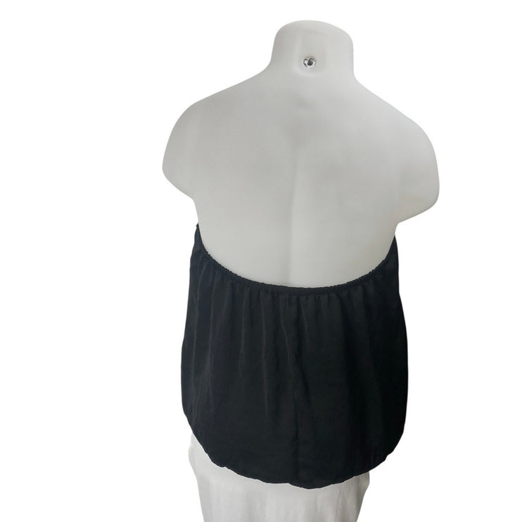 NEW Banana Republic Black Strapless Sweetheart Bandeau Tube Blouse Top Size XL