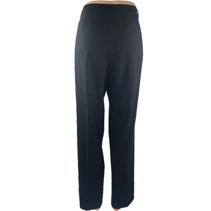 M&S Collection Modern Slim Black Straight Leg High Waist Trousers Dress Pants M