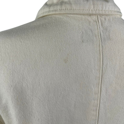 Triarchy Women's Cream Long Sleeve Denim Utility Button Down Shirt Top Size S