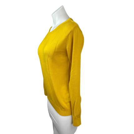 Park Avenue Women's Yellow Cashmere-Like Long Sleeve Knit Sweater Top Size 12