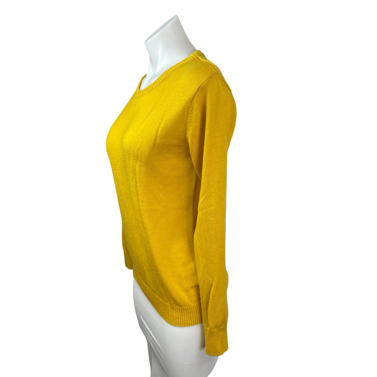 Park Avenue Women's Yellow Cashmere-Like Long Sleeve Knit Sweater Top Size 12