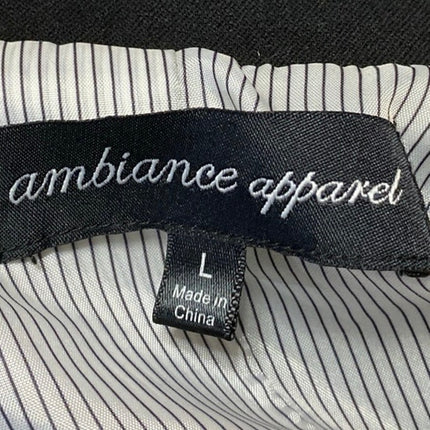 Ambiance Apparel Black Notch Collar Button Long Sleeve Blazer Coat Jacket Size L