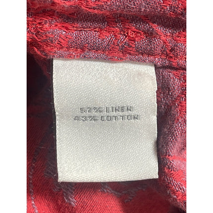 Baird McNutt Murano Men's Red Floral Linen Short Sleeve Button Up Shirt Top L