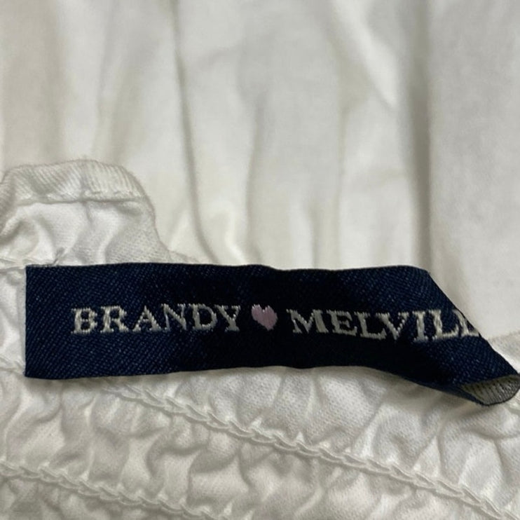 Brandy Melville Women's White Sleeveless Ruffle Cami Peplum Tank Top Size S