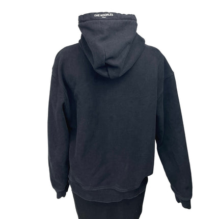 The Kooples Black Embroidered Flower Long Sleeve Hoodie Hooded Sweatshirt Top S