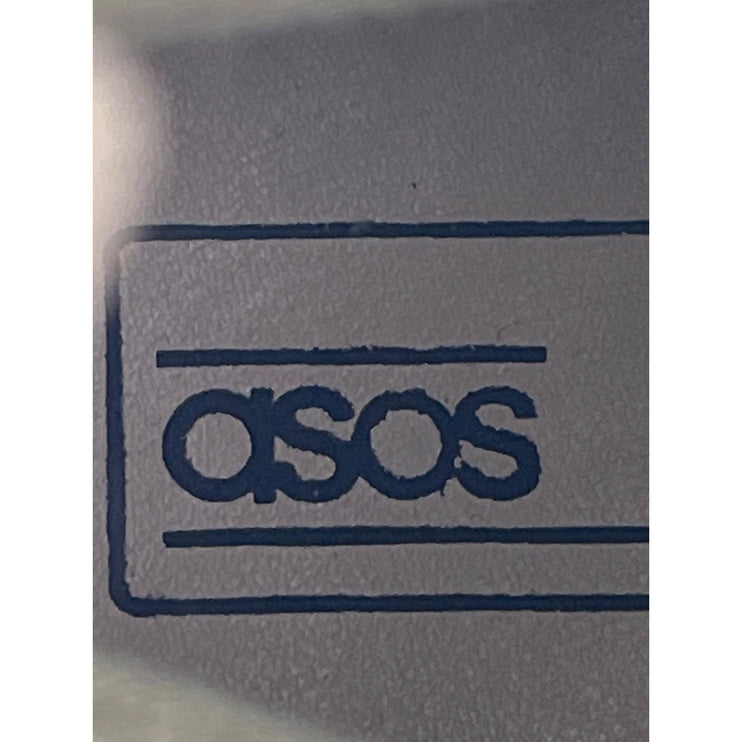 ASOS Beige Leather Suede Chain Pointed Toe Block Heel Ankle Chelsea Boots Size 7