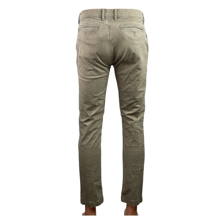 Flint and Tinder Men's Gray Slim Fit Straight Leg Chino Khaki Trousers Pants 30