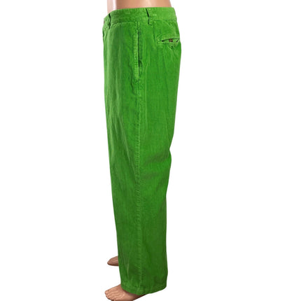 Vineyard Vines Green Corduroy High Waisted Straight Leg Trousers Pants Sz 34x30