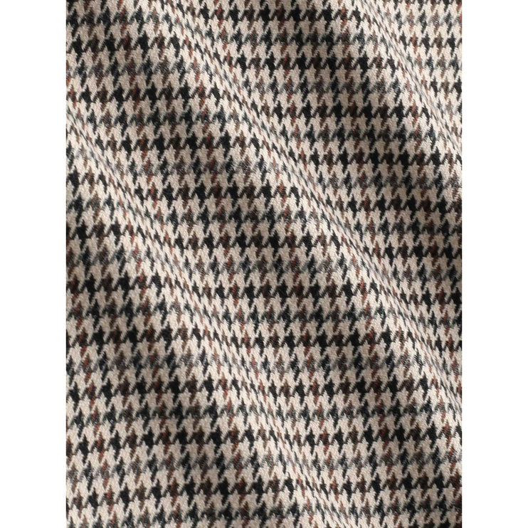 Cider Tan Houndstooth Square Neck Sleeveless Button Up Mini Dress Size 1XL