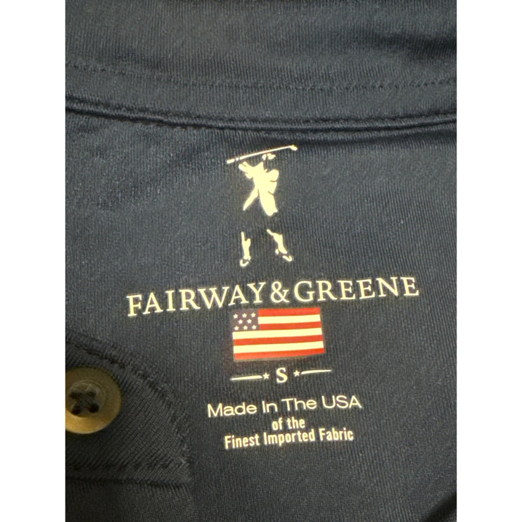 NEW Fairway & Greene Men's Navy Blue Short Sleeve Golf Polo Shirt Top Size S