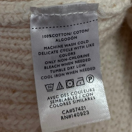 Ann Taylor LOFT Cream Ribbed Knit Long Sleeve Button Up Cardigan Sweater Top XS