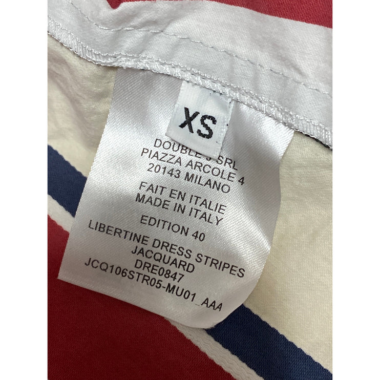 MSRP $1,290 La DoubleJ Libertine Striped Jacquard Midi A-Line Shirt Dress Sz XS