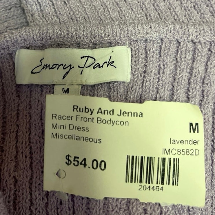 NEW Emory Park Ruby & Jenna Purple Sleeveless Mini Bodycon Sweater Tank Dress M